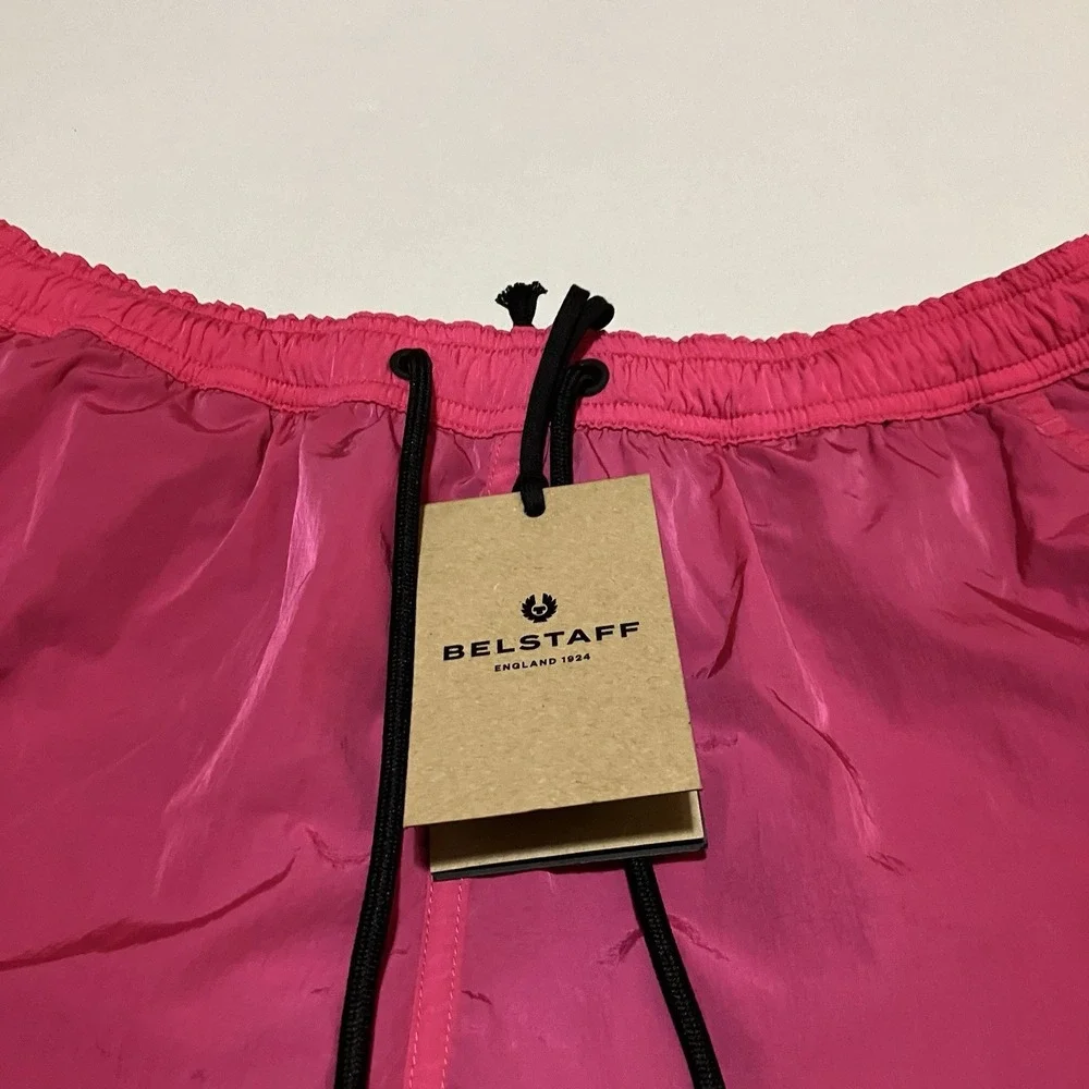 NWT Belstaff Mens Clipper Swim Shorts Fuchsia Pink Size Small‎ Mesh Lined